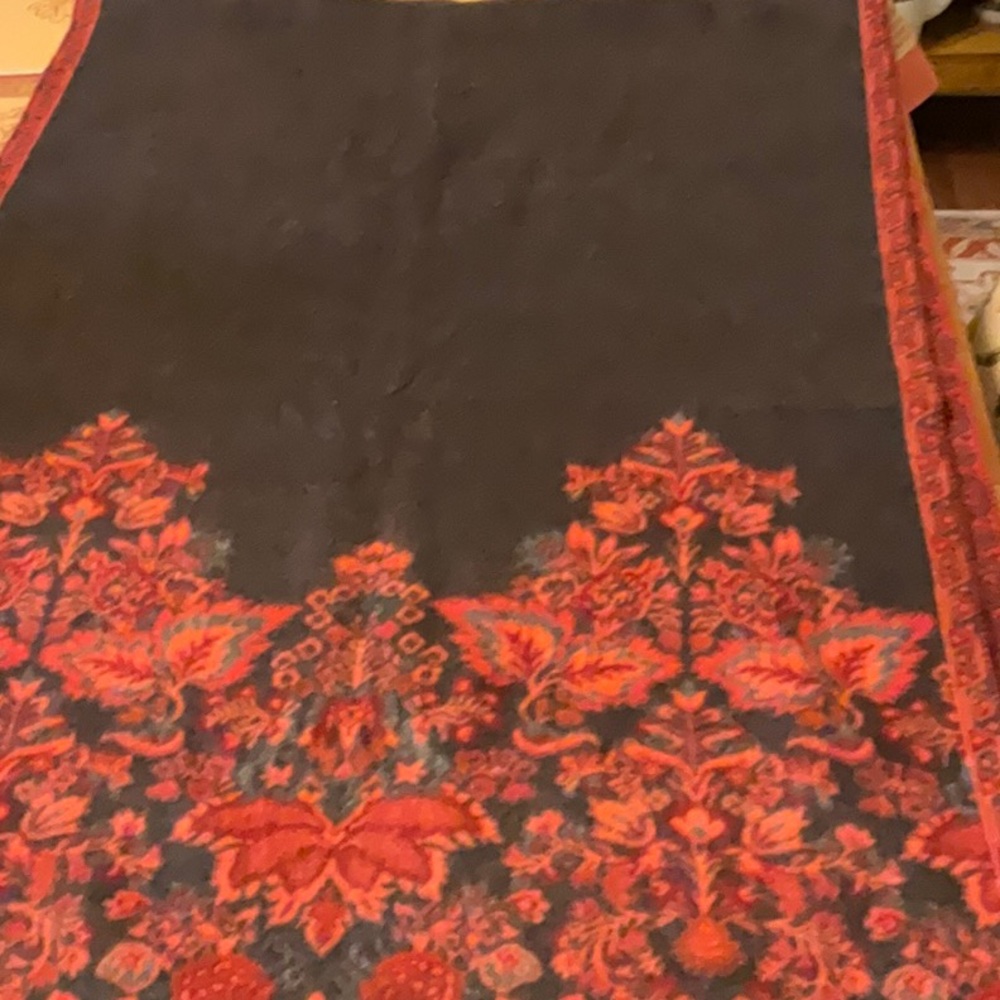 Unimaginably soft and gorgeous wrap/ shawl.  Colors off the charts.  80” x23”.